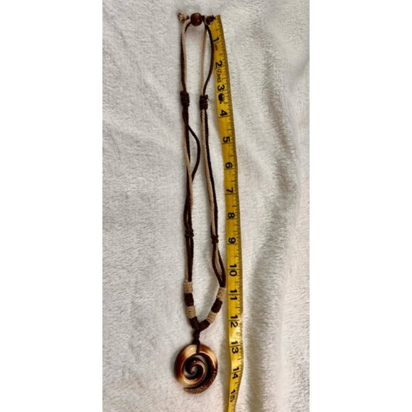 New Zealand Maori Style Koru Spiral Pendant Adjustable Necklace - Boho Tribal - Picture 6 of 7